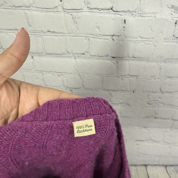 Cashemere Sweater XXL Purple Cable Knit Classic Preppy Pullover Dark Academia - Picture 3 of 15